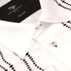 Embroidered Zig-Zag White Long Sleeve Cotton Men's Shirt