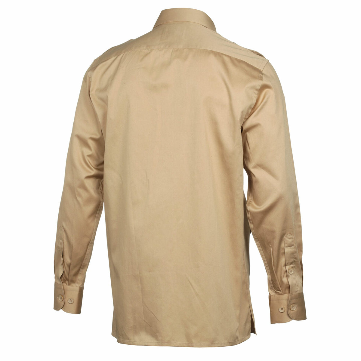 Khaki Safari Multi-Pocket Pleated Epaulettes Long Sleeve Shirt