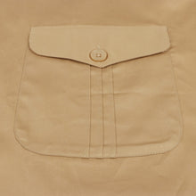 Khaki Safari Multi-Pocket Pleated Epaulettes Long Sleeve Shirt