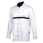 Chest Horizontal Beam White Long Sleeve Cotton Men's Shirt
