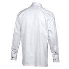 Chest Horizontal Beam White Long Sleeve Cotton Men's Shirt