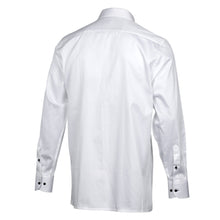 Chest Horizontal Beam White Long Sleeve Cotton Men's Shirt