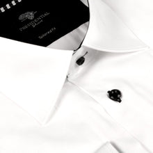 Chest Horizontal Beam White Long Sleeve Cotton Men's Shirt