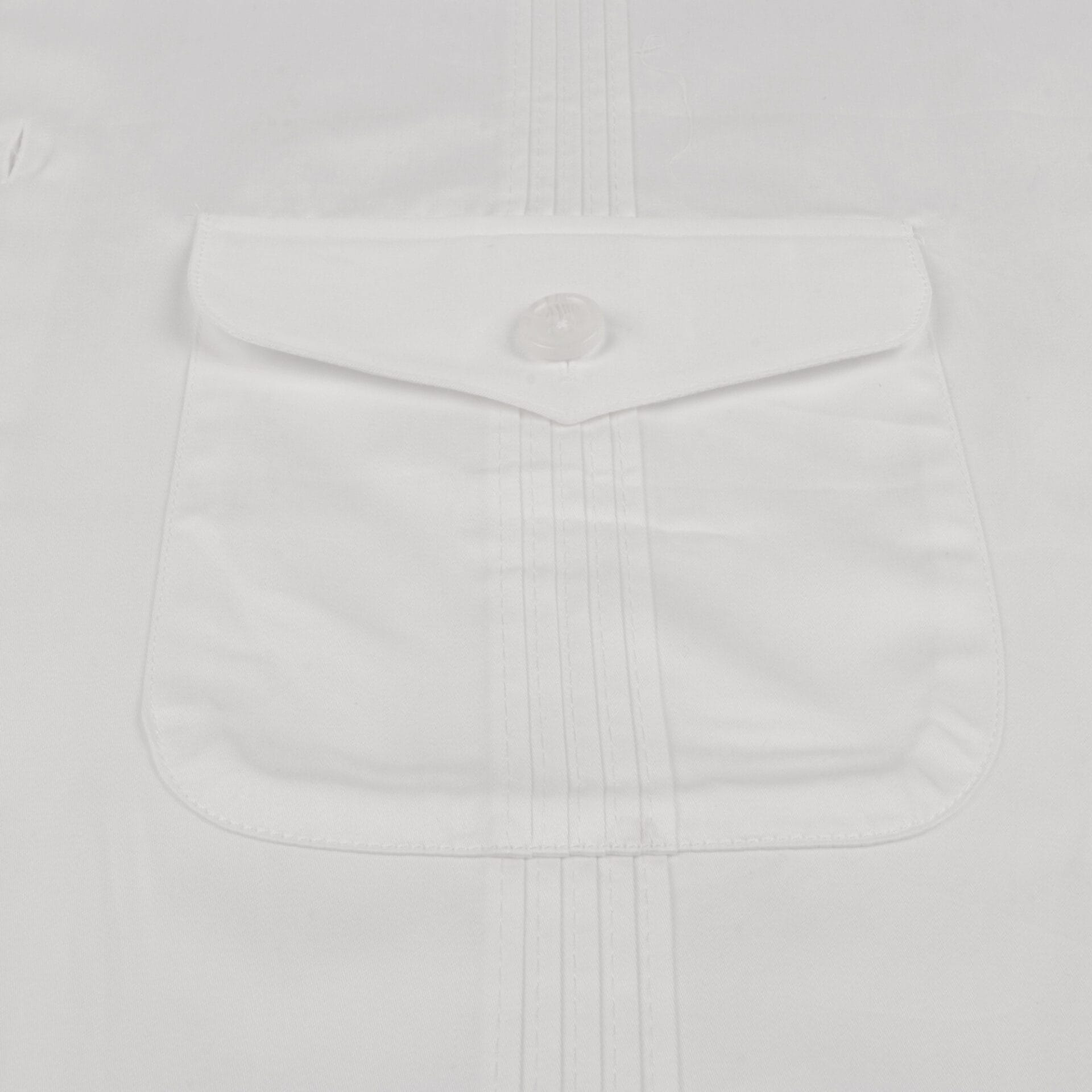 White Quest Multi-Pocket Pleated Long Sleeve Shirt