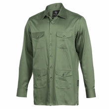 Olive Quest Multi-Pocket Pleated Long Sleeve Shirt