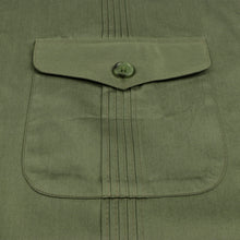 Olive Quest Multi-Pocket Pleated Long Sleeve Shirt