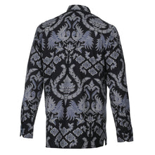Blue Bird - Black Men's Long Sleeve Printed Cotton Shirt