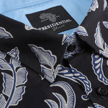 Blue Bird - Black Men's Long Sleeve Printed Cotton Shirt