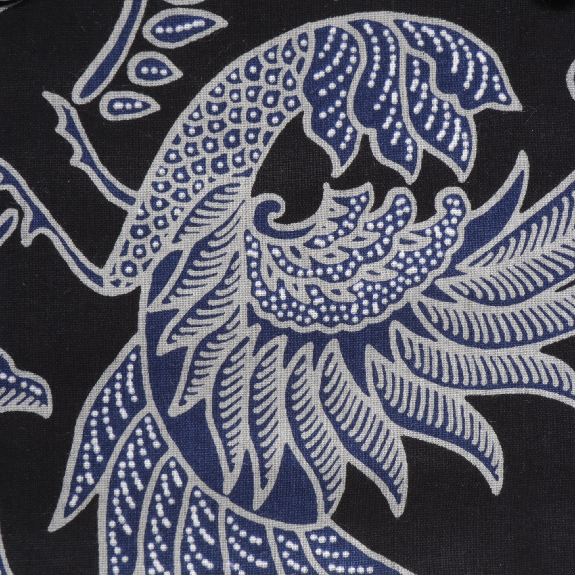 Blue Bird - Black Men's Long Sleeve Printed Cotton Shirt