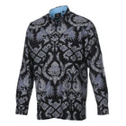 Blue Bird - Black Men's Long Sleeve Printed Cotton Shirt