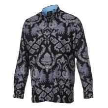 Blue Bird - Black Men's Long Sleeve Printed Cotton Shirt