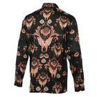 Mandela's Rose Black - Men's Long Sleeve Printed Cotton Shirt