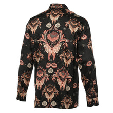 Mandela's Rose Black - Men's Long Sleeve Printed Cotton Shirt