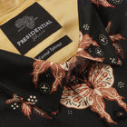 Mandela's Rose Black - Men's Long Sleeve Printed Cotton Shirt