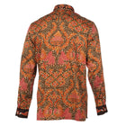 Autumn Leaves Brown - Men's Long Sleeve Printed Cotton Shirt