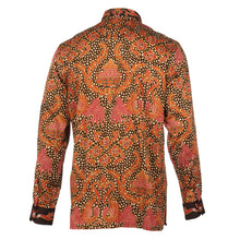 Autumn Leaves Brown - Men's Long Sleeve Printed Cotton Shirt