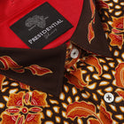 Autumn Leaves Brown - Men's Long Sleeve Printed Cotton Shirt