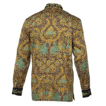 Autumn Leaves Green - Men's Long Sleeve Printed Cotton Shirt