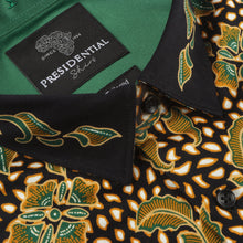 Autumn Leaves Green - Men's Long Sleeve Printed Cotton Shirt