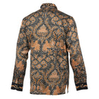 Autumn Leaves Black - Men's Long Sleeve Printed Cotton Shirt