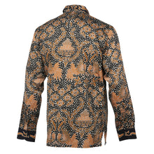 Autumn Leaves Black - Men's Long Sleeve Printed Cotton Shirt