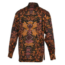 Autumn Flowers - Orange Men's Long Sleeve Printed Cotton Shirt