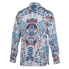 Spring Flowers - Blue Men's Long Sleeve Printed Cotton Shirt
