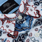 Spring Flowers - Blue Men's Long Sleeve Printed Cotton Shirt