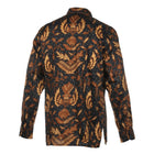 Royal Wing- Black Men's Long Sleeve Printed Cotton Shirt
