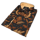 Royal Wing- Black Men's Long Sleeve Printed Cotton Shirt