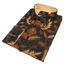Royal Wing- Black Men's Long Sleeve Printed Cotton Shirt
