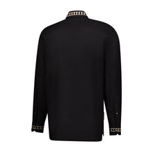 African Diamond - Black Long Sleeve Cotton Linen Embroidered Men's Shirt