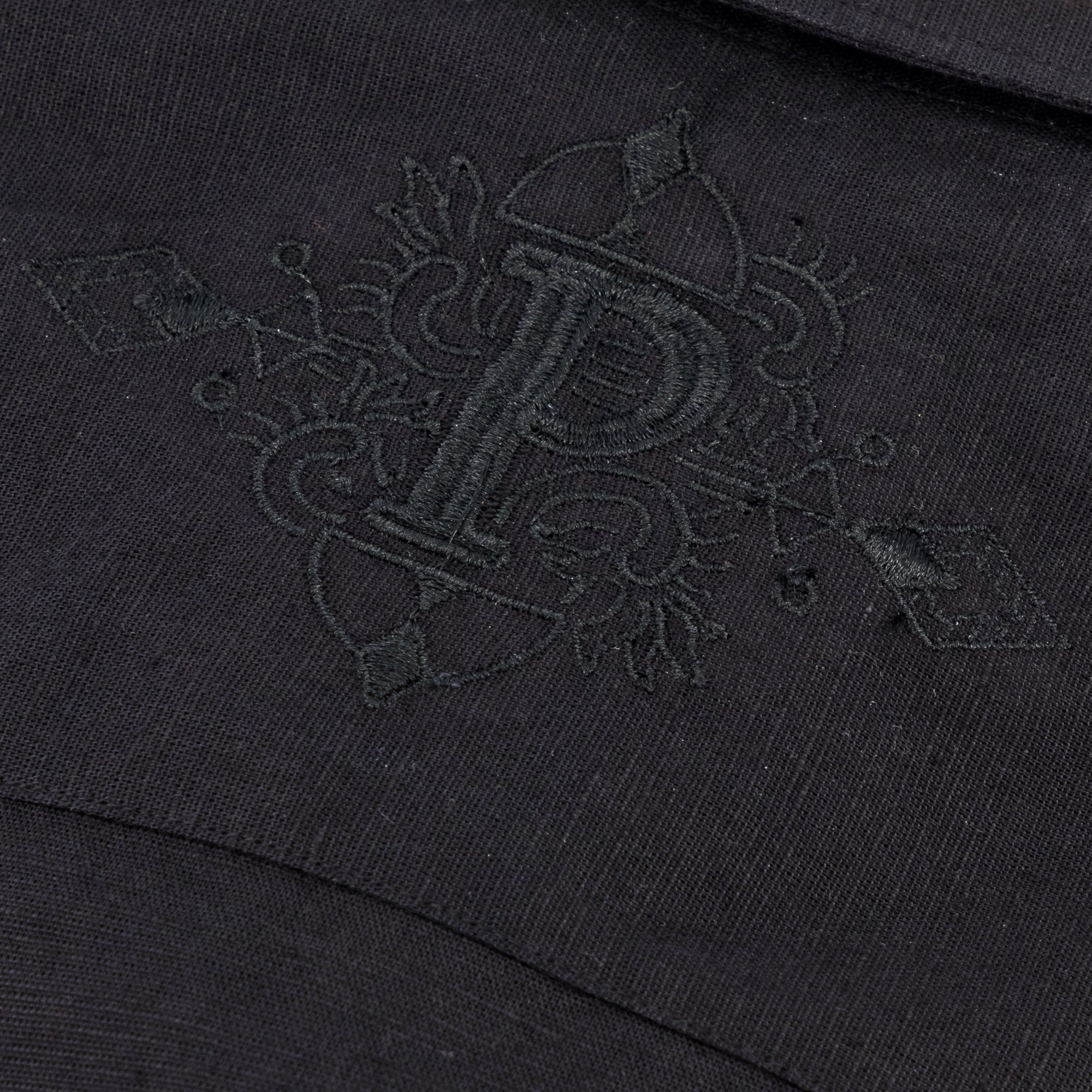 African Diamond - Black Long Sleeve Cotton Linen Embroidered Men's Shirt