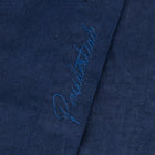 Classic Paisley- Navy Gold Long Sleeve Cotton Linen Embroidered Men's Shirt