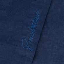 Classic Paisley- Navy Gold Long Sleeve Cotton Linen Embroidered Men's Shirt