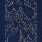 Classic Paisley- Navy Gold Long Sleeve Cotton Linen Embroidered Men's Shirt