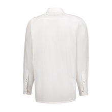 Presidential Style - White Gold Long Sleeve Cotton Linen Embroidered Men's Shirt