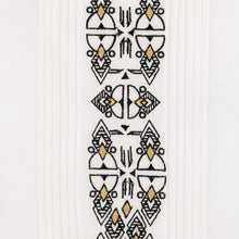 Presidential Style - White Gold Long Sleeve Cotton Linen Embroidered Men's Shirt