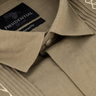 Presidential Style - Olive Long Sleeve Linen Cotton Embroidered Men's Shirt