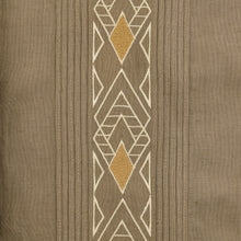 Presidential Style - Olive Long Sleeve Linen Cotton Embroidered Men's Shirt