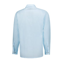 Presidential Style - Light Blue Long Sleeve Linen Cotton Embroidered Men's Shirt
