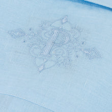 Presidential Style - Light Blue Long Sleeve Linen Cotton Embroidered Men's Shirt