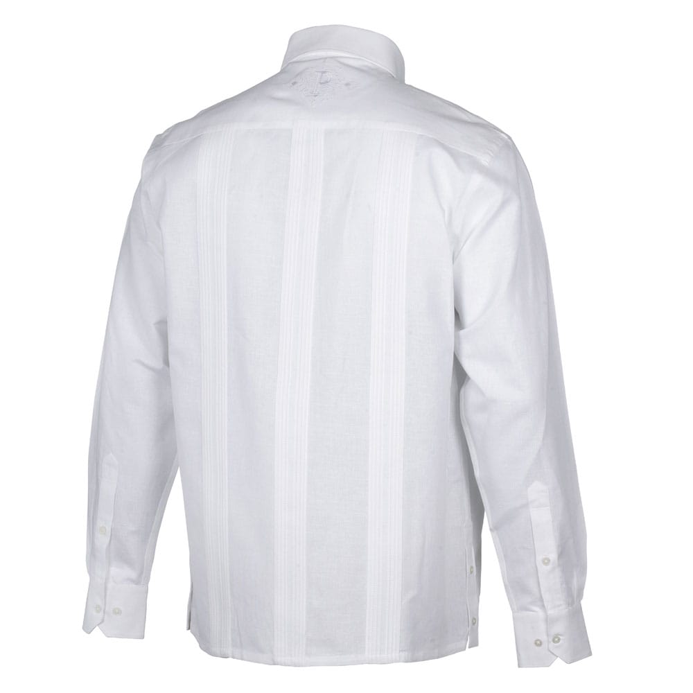White Sky Long Sleeve Cuban Multi Pocket Cotton Linen Shirt