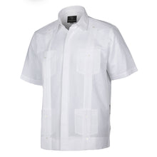 Blanco Short Sleeve Cotton Linen Cuban Cubavera Shirt