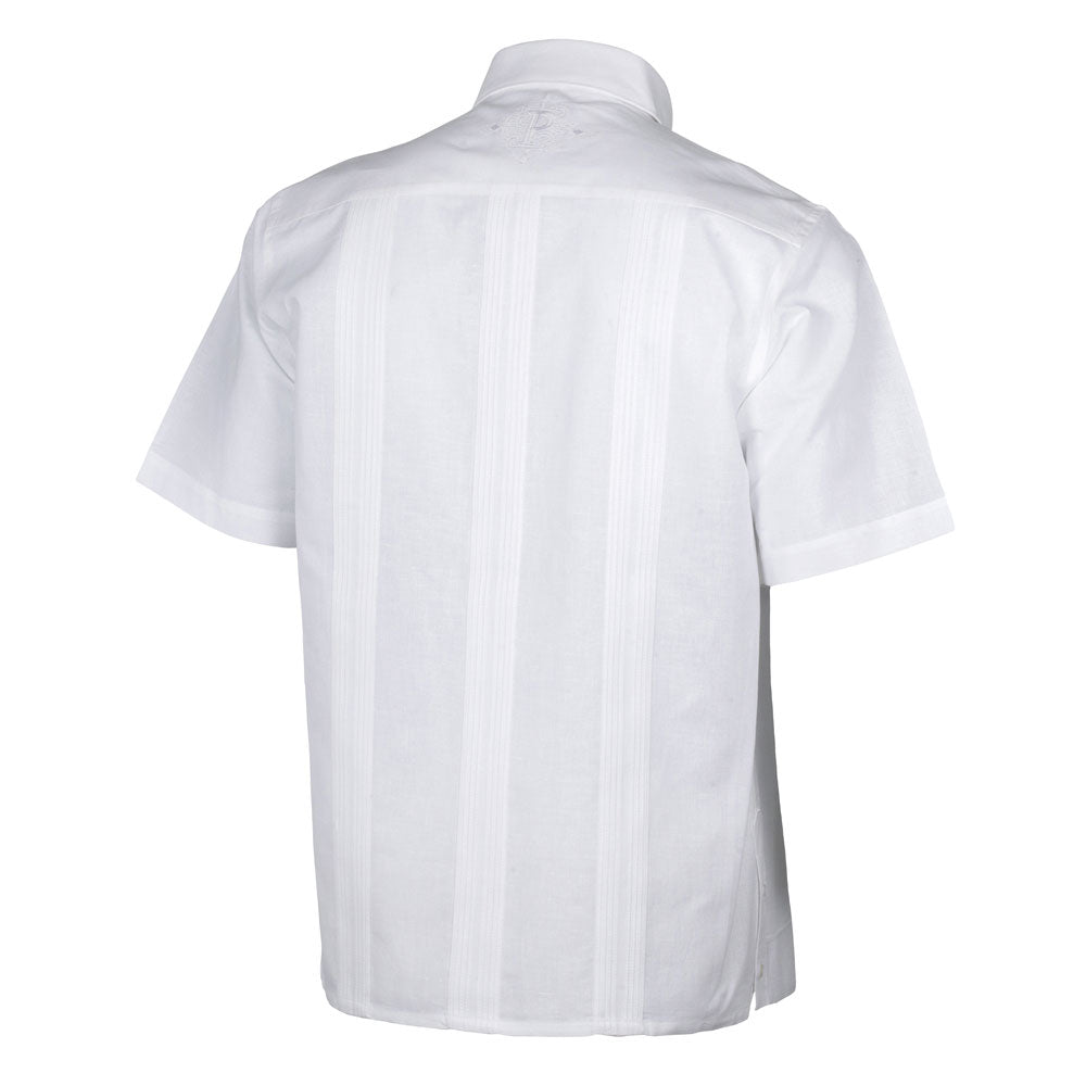 Blanco Short Sleeve Cotton Linen Cuban Cubavera Shirt
