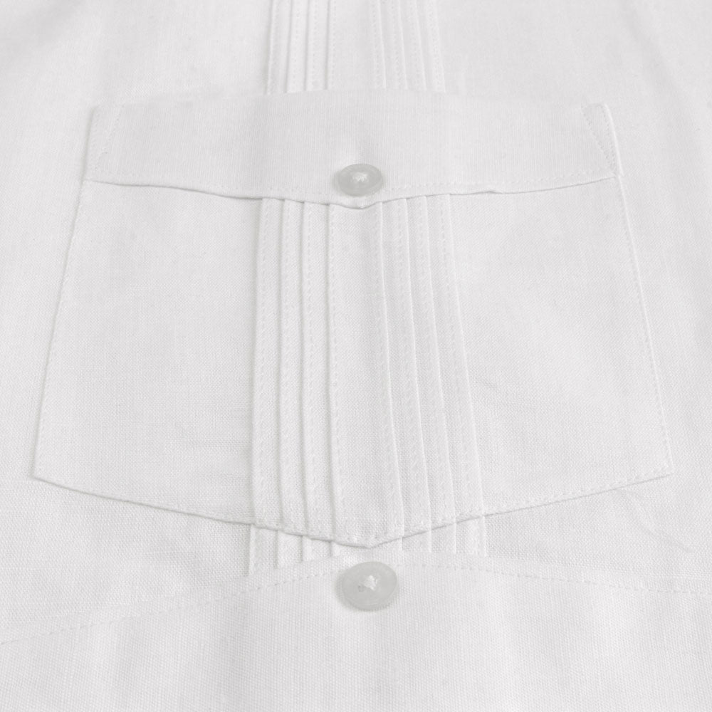 Blanco Short Sleeve Cotton Linen Cuban Cubavera Shirt