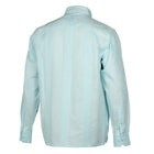 Light Blue Sky Long Sleeve Cuban Multi-Pocket Cotton Linen Shirt