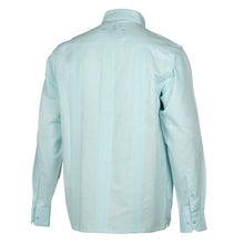 Light Blue Sky Long Sleeve Cuban Multi-Pocket Cotton Linen Shirt