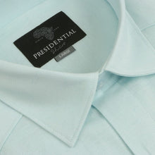 Light Blue Sky Long Sleeve Cuban Multi-Pocket Cotton Linen Shirt