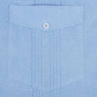 Blue Sky Long Sleeve Cuban Multi-Pocket Cotton Linen Shirt